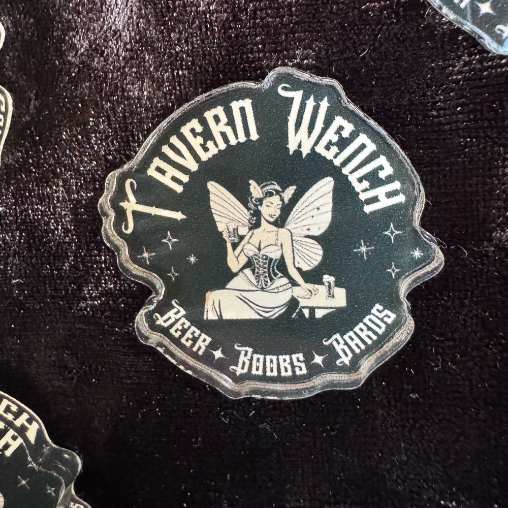 Tavern Wench Beer•Boobs•Bards Custom Pin 1.24″ × 1.25″